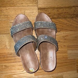 bedazzled platform sandals